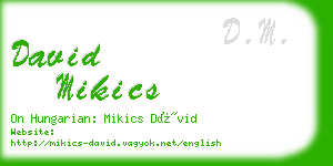 david mikics business card